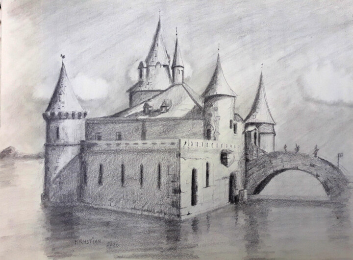 Castle Drawing, 8.3x11.7 in