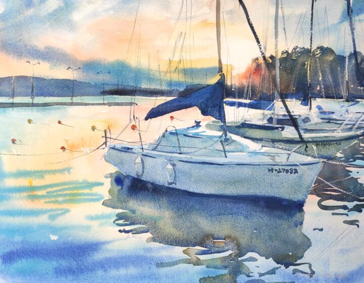 Zanka Harbour 绘画, 12x16 in