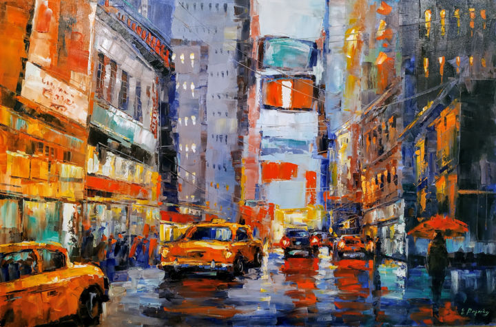 【F50号】sunday park サンデーパーク原画 oil painting Cityscape - New York, Oil Painting, 60X9, Painting by Narek