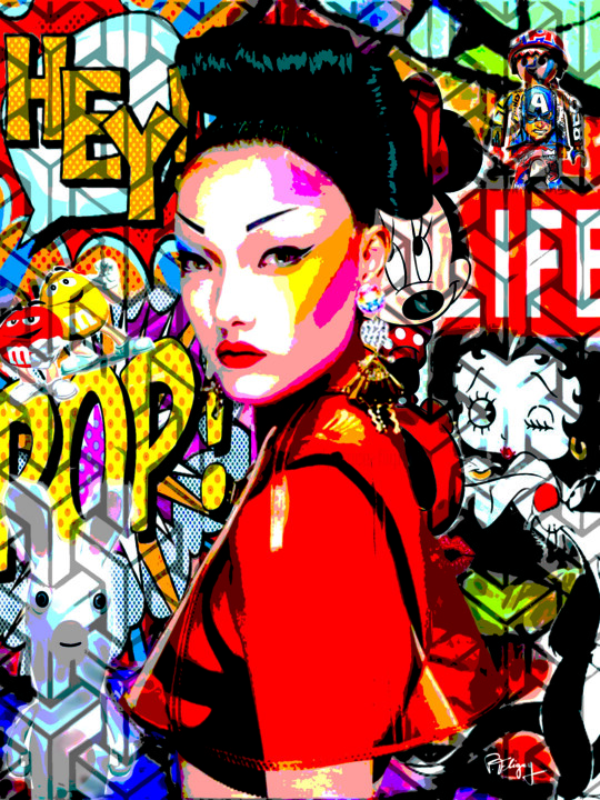 Minnie life Popgeisha 数字艺术, 31.5x23.6 in