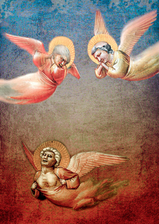 Arts numériques intitulée "Les vieux anges" par Philippe Cadet, Œuvre d'art originale, Travail numérique 2D