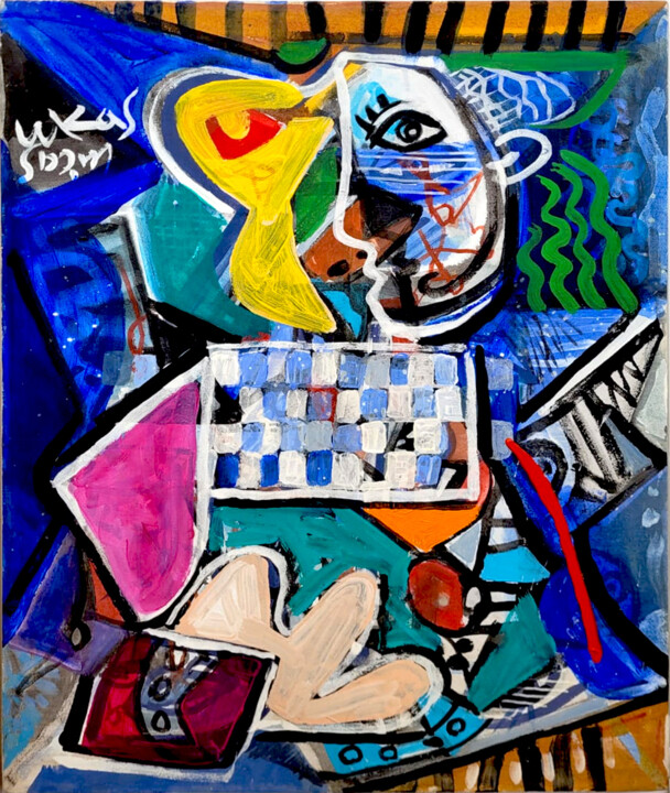 Peinture intitulée "Portrait" par Patrick Lukas, Œuvre d'art originale, Acrylique