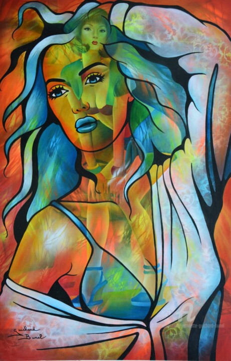 Peinture intitulée "Ah si j'osais..." par Jeannette Guichard-Bunel, Œuvre d'art originale, Huile Monté sur Châssis en bois