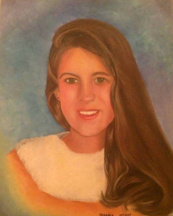 Painting titled "Menina II" by Sandra Regina Herrera, Original Artwork, Oil