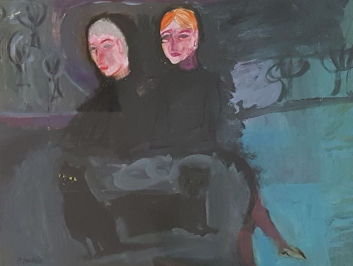 Malerei mit dem Titel "LES CHATS SONT PART…" von Mchartrie, Original-Kunstwerk, Acryl Auf Karton montiert