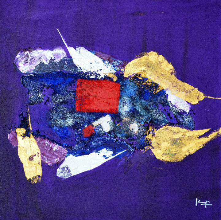 Painting titled "Abstract III" by Krupa, Original Artwork, Acrylic Mounted on Wood Stretcher frame