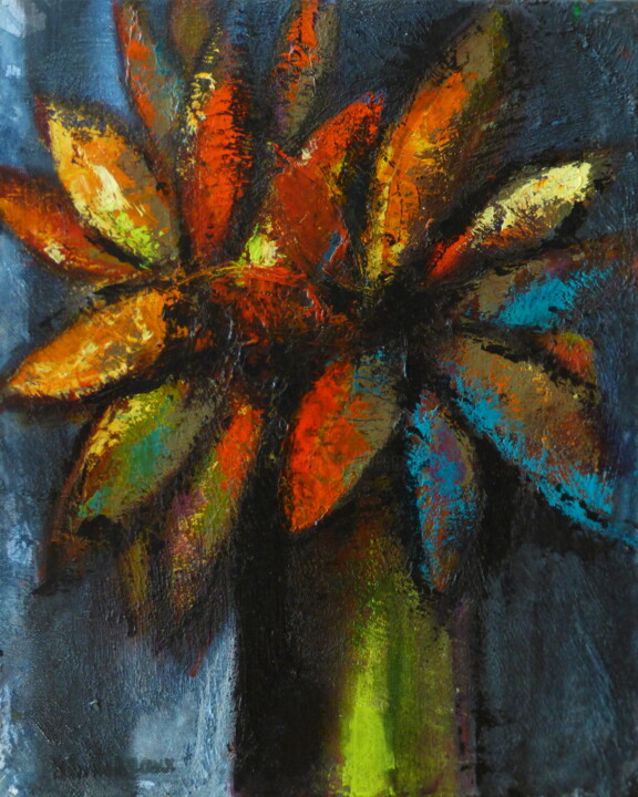 Deux fleurs imaginaires 绘画, 16.1x13 in