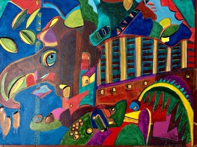 Peinture intitulée "Hindi" par Clo Lecouturier, Œuvre d'art originale, Acrylique