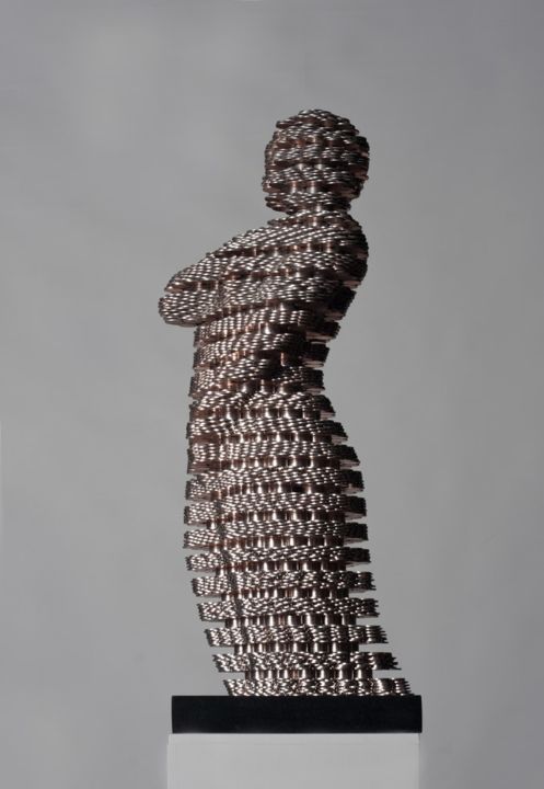 Sculpture titled "Laminate" by Seungwoo Kim, Original Artwork, Stainless Steel