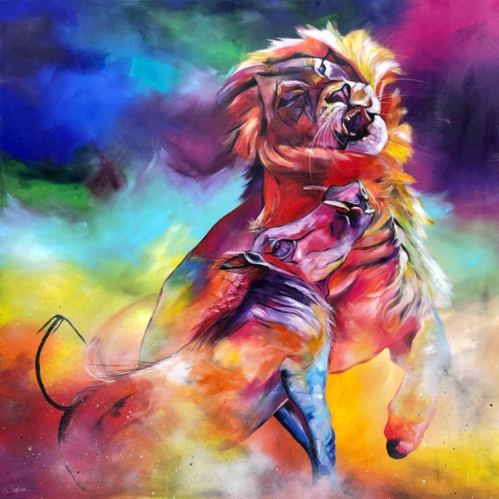 fight 绘画, 47.2x47.2 in
