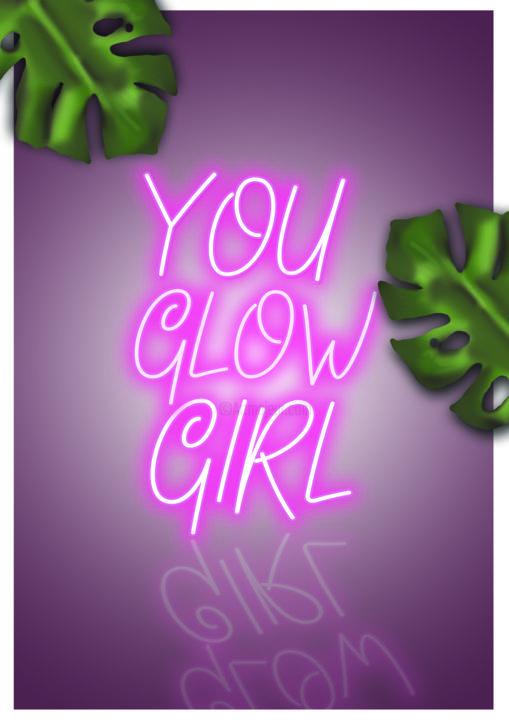数字艺术 标题为“You glow girl” 由Bvlree, 原创艺术品, 2D数字工作