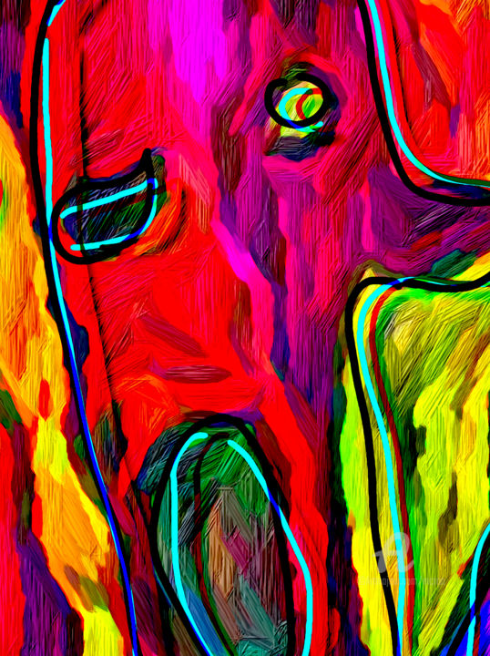 Artes digitais intitulada "The Ultimate Amazem…" por Marco Brugts, Obras de arte originais, Pintura digital