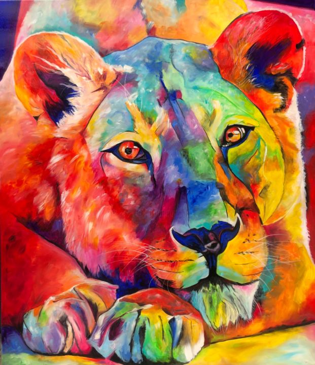 lion lady 绘画, 55.1x47.2 in