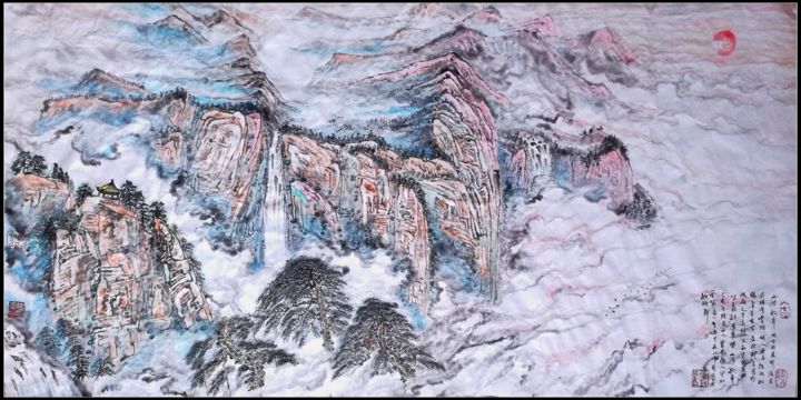 Schilderij getiteld "Dragon Rises Along…" door Rongsong Xie Xie Rong Song, Origineel Kunstwerk, Inkt