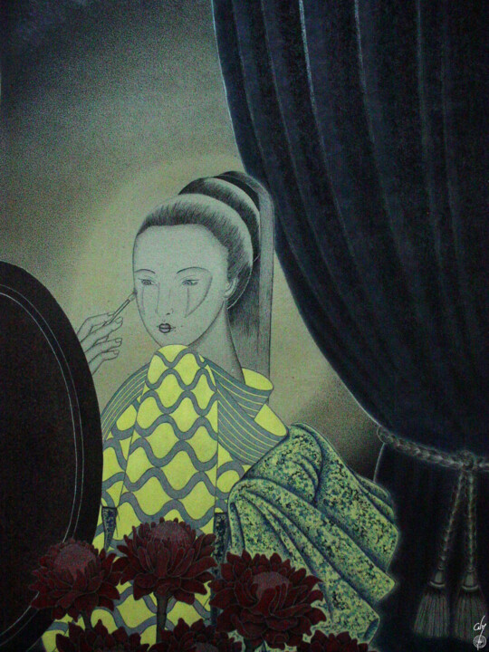 Le masque de la vanite 그림, 31.5x23.6 in