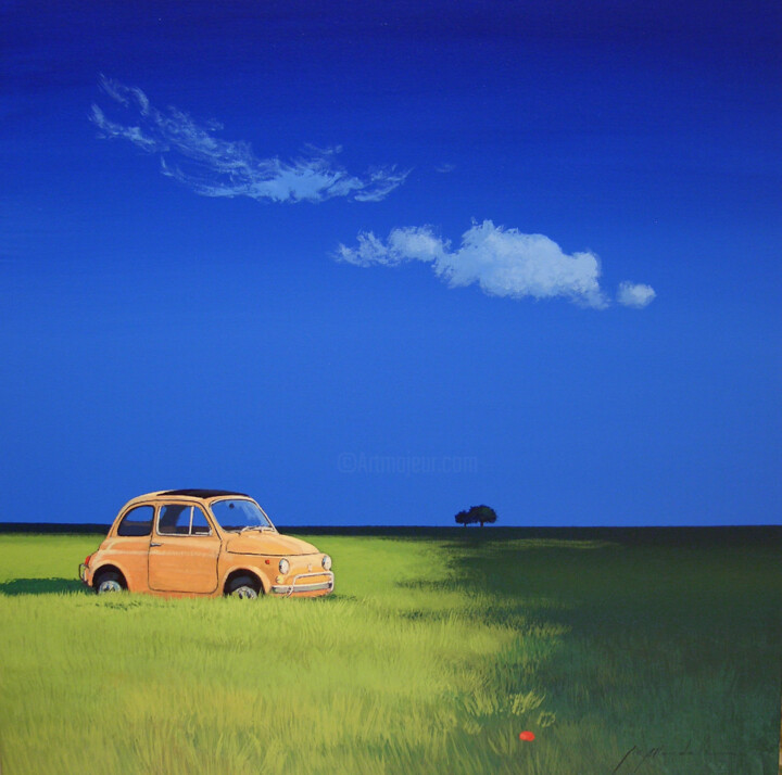 FIAT 500 绘画, 23.6x23.6 in