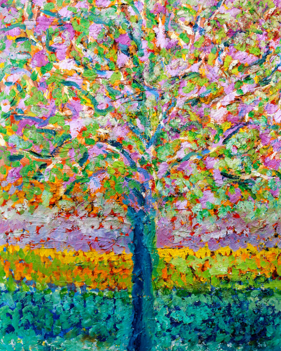 exArbre mauve 绘画, 19.7x15.8 in