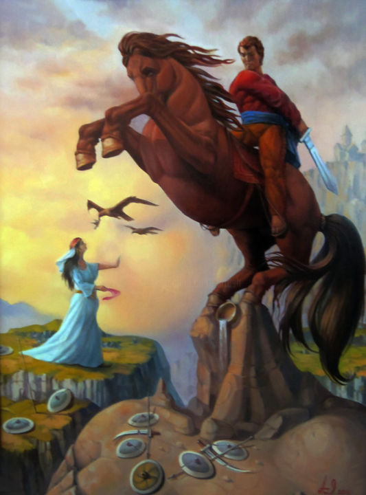 She - Armenian (60x80cm, oil painting, surrealistic artwork) 绘画, 31.5x23.6 in