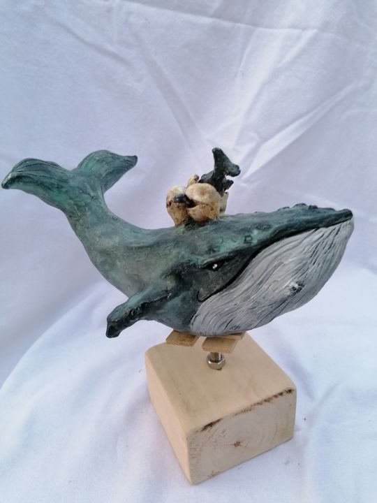La baleine de Pâques 雕塑, 5.5x5.1 in