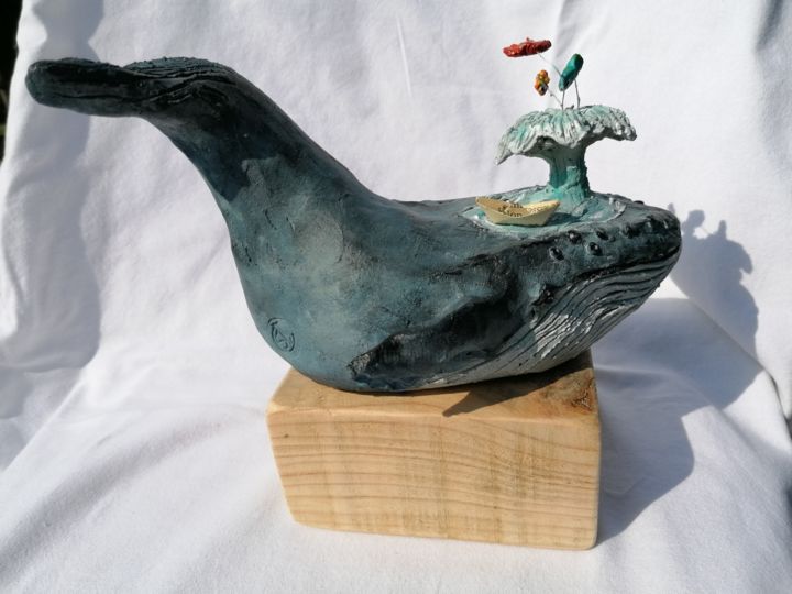 Jet d'eau 雕塑, 5.1x9.1 in