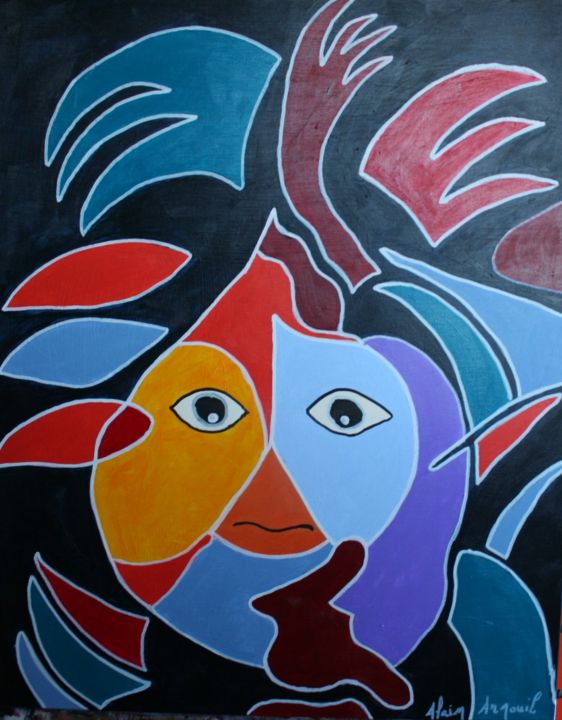 VIENS POUPOULE 绘画, 28.7x23.6 in