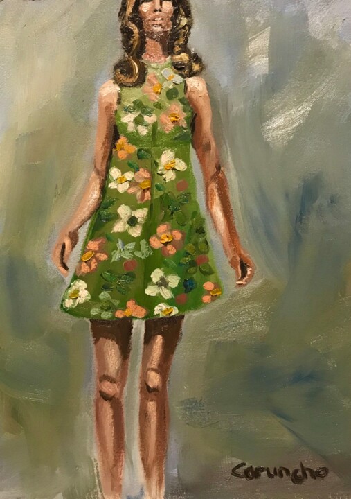 Pintura titulada "Una chica ye-ye" por Mónica Caruncho Fontela, Obra de arte original, Oleo