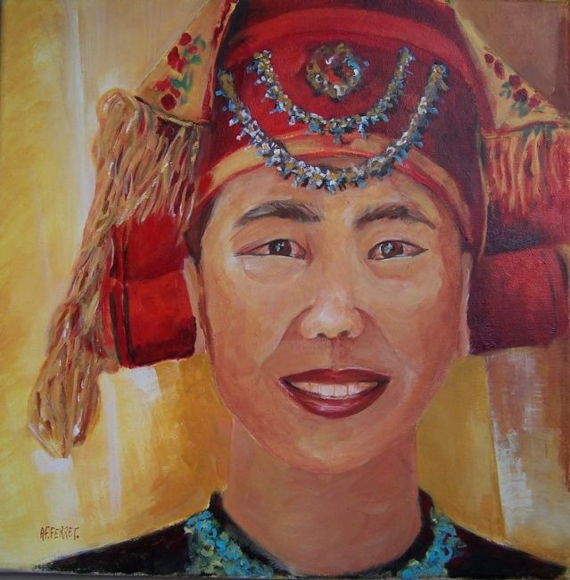 Peinture intitulée "rouge ... c'est la…" par Anne-Frédérique Ferret, Œuvre d'art originale, Huile