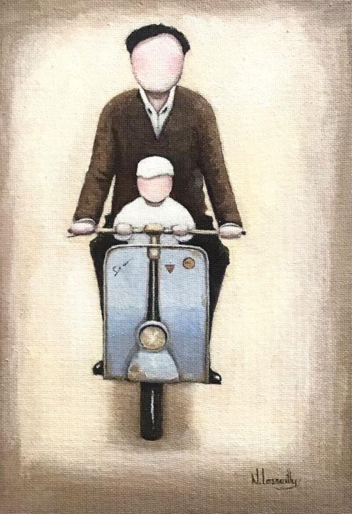 Papa - 996 绘画, 13.8x9.5 in
