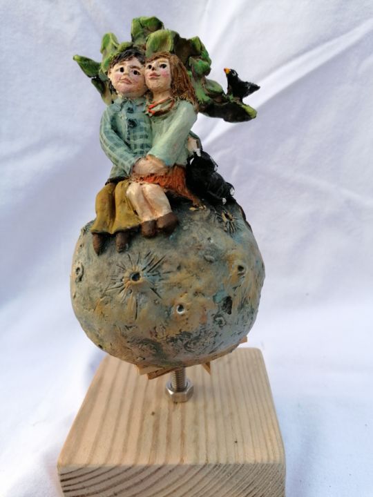Les amoureux 雕塑, 6.5x3.5 in