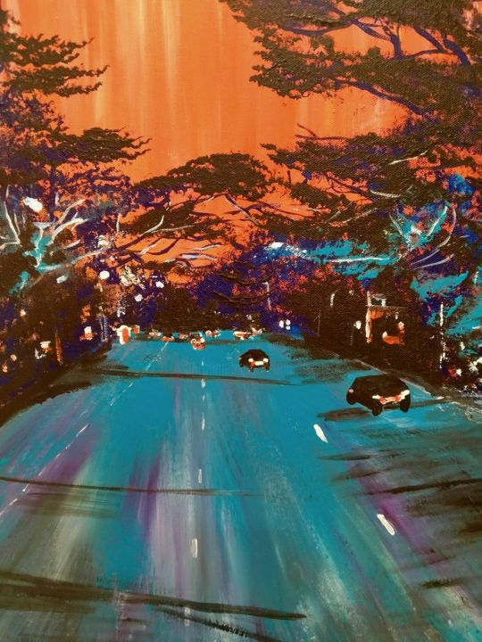 Painting titled "Drive" by Atignas Art, Original Artwork, Acrylic Mounted on Wood Panel