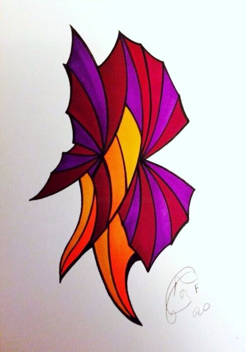 Drawing titled "Léger 1" by Moreau Franck Didier, Original Artwork, Gel pen