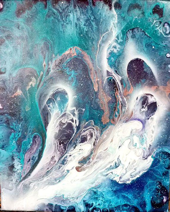 Peinture intitulée "Tunkashila" par Janaan Jaunally, Œuvre d'art originale, Acrylique Monté sur Châssis en bois