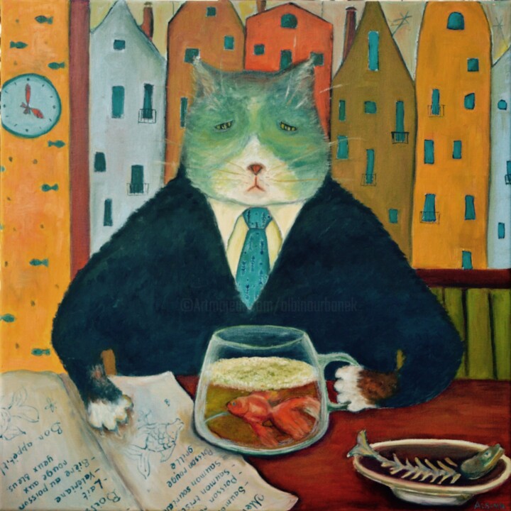 Peinture intitulée "To eat or not to ea…" par Albina Urbanek, Œuvre d'art originale, Huile