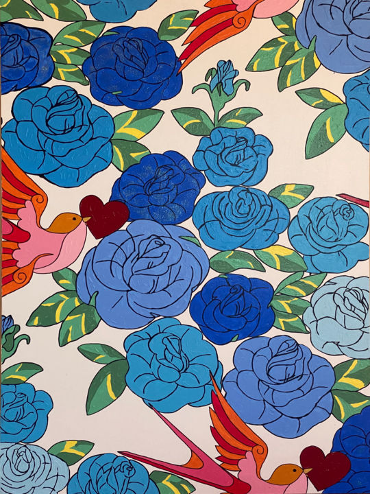 Painting titled "Spring mood" by Alina Voronko, Original Artwork, Acrylic