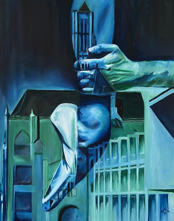Schilderij getiteld "Audrey" door Mariëlle Van Woudenberg, Origineel Kunstwerk, Olie