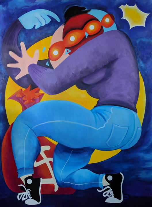 Caught! 绘画, 48x36 in