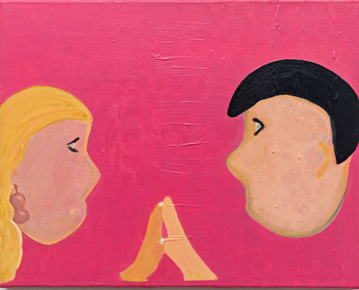 Pittura intitolato "Let’s connect" da Natalia Dinsel-Bondarenko, Opera d'arte originale, Acrilico