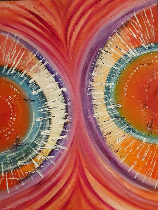 Peinture intitulée "Créativité" par Nathalie Jaulin, Œuvre d'art originale, Huile