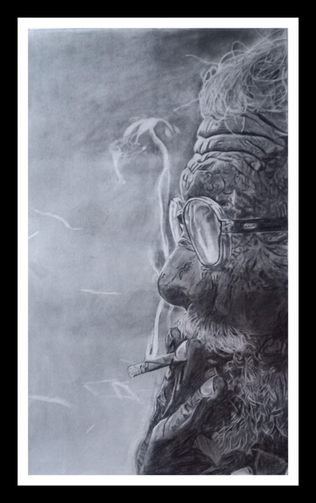 Drawing titled "Old man realistic p…" by Satyajeet Kumar, Original Artwork, Pencil