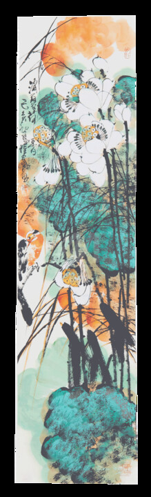Painting titled "Cool and refreshing…" by Dayou Lu, Original Artwork, Pigments