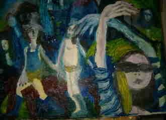 Painting titled "karneva6" by Marijana Zebeljan, Original Artwork