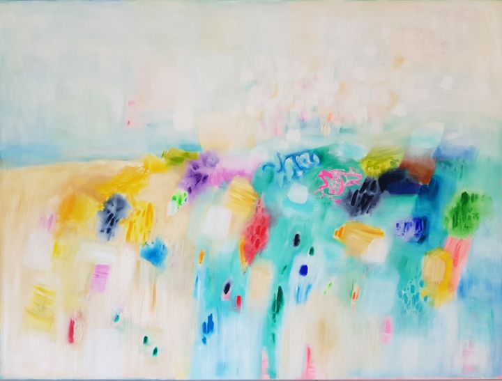 「Fields of Love」というタイトルの絵画 Wioletta Gancarzによって, オリジナルのアートワーク, アクリル