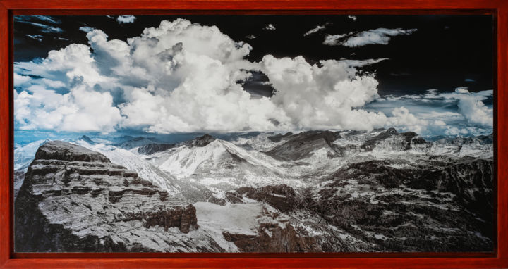 Fotografie getiteld "Vue depuis la tour…" door Nicolas Frank, Origineel Kunstwerk, Digitale fotografie Gemonteerd op Karton