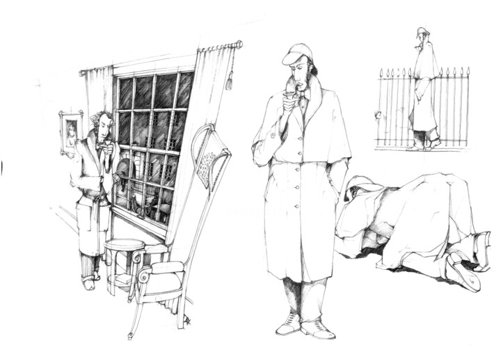 Etude Sherlock Holmes 02 图画, 11.4x16.5 in