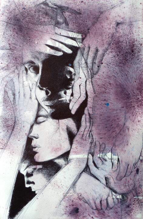 Comme de longs échos 绘画, 19.3x12.6 in