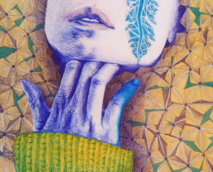 Drawing titled "Glacée" by Céline De Trétaigne (CM2T), Original Artwork, Acrylic