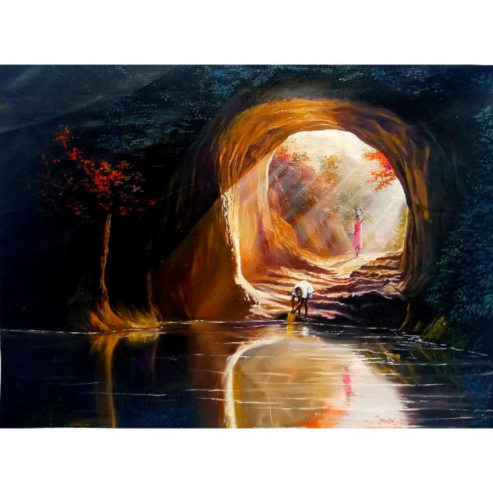 Painting titled "Just another day" by Chuka Ibe, Original Artwork, Oil