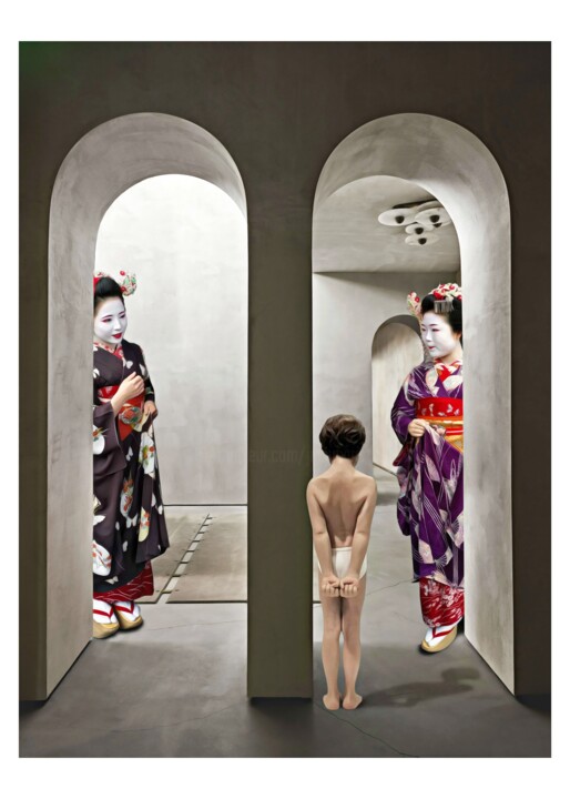 Geishas school 数字艺术, 27.6x19.7 in