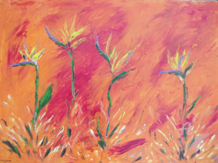 Les Oiseaux du paradis 绘画, 31.5x43.3 in