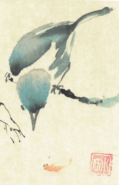 L'amour-tendre 绘画, 6.7x4.9 in